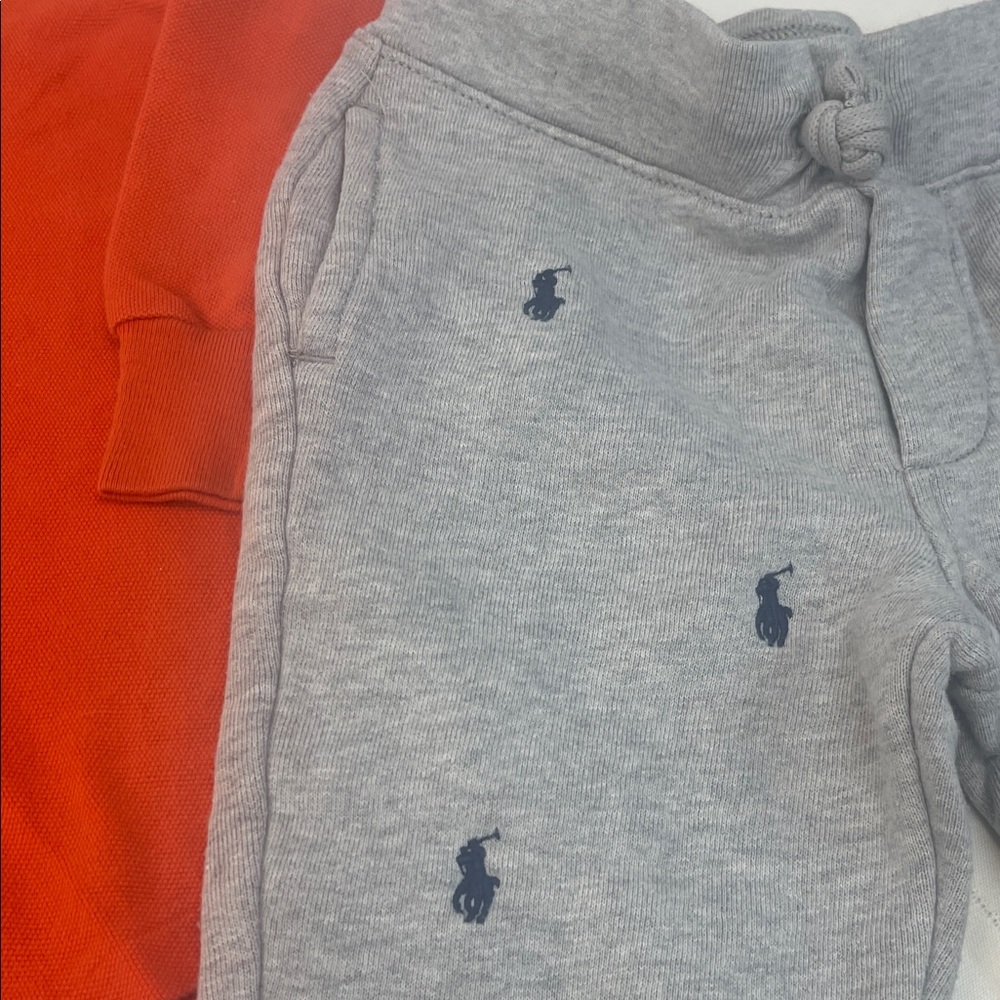 Polo Ralph Lauren Orange Shirt and Gray Pants Set size 2T - Picture 5 of 12